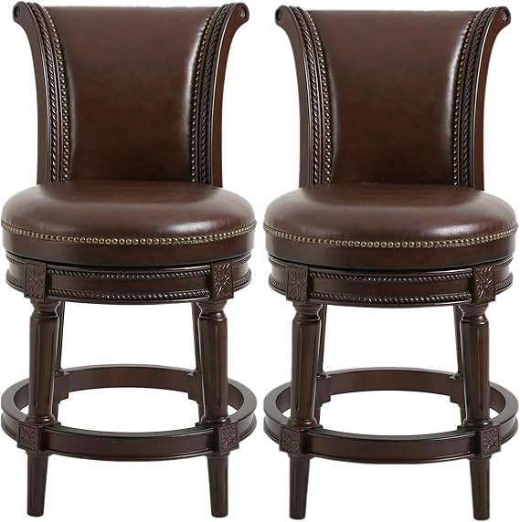 New Ridge Home Goods Chapman 26" Wood CounterHeight Swivel