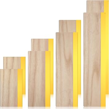 Gisafai 8 Pcs 4 Sizes Screen Printing Squeegee 75 Durometer Wooden Ink Scraper Rubber Art Squeegee Silk Stencil Printing Scraper for Hand Printing Fabric Supplies, 5.9 Inch 9.5 Inch 13.8 Inch 18 Inch