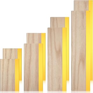 Gisafai 8 Pcs 4 Sizes Screen Printing Squeegee 75 Durometer Wooden Ink Scraper Rubber Art Squeegee Silk Stencil Printing Scraper for Hand Printing Fabric Supplies, 5.9 Inch 9.5 Inch 13.8 Inch 18 Inch