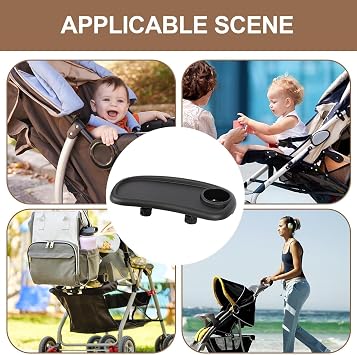 Universal Stroller Tray Adjustable Non-Slip Accessories | Stroller Organizer with Cup Holder for Travel Outdoor