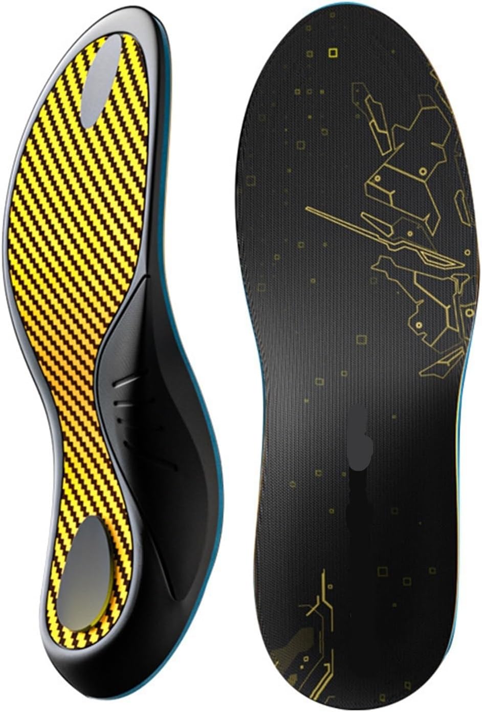 ゴールデンカーボンプレートスポーツインソール高強度耐プロ仕様ねじれ防止捻挫防止プレー衝撃吸収(41-42)