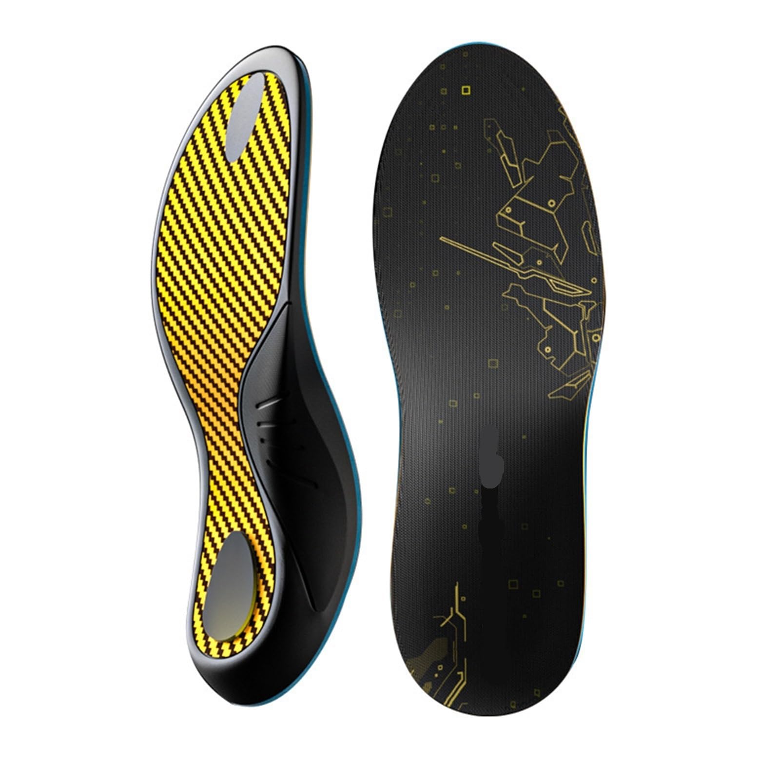 Plantilla deportiva con placa de carbono dorada, de alta resistencia, antitorsión, antiesguinces, absorción de impactos (37-38)