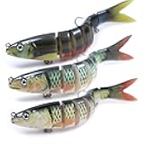 EXAURAFELIS Multi Jointed Swimbaits Fishing Lures for Bass Trout Perch Slow Sinking Lifelike Fishing Lure Kit Swimming Lures Freshwater Saltwater Tackle Box