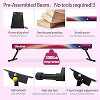 Vista 2 de Viga de equilibrio de 2,4 m ajustable y plegable ultrasimple, equipo de gimnasia de barra de piso alto y bajo de ante, no requiere herramientas