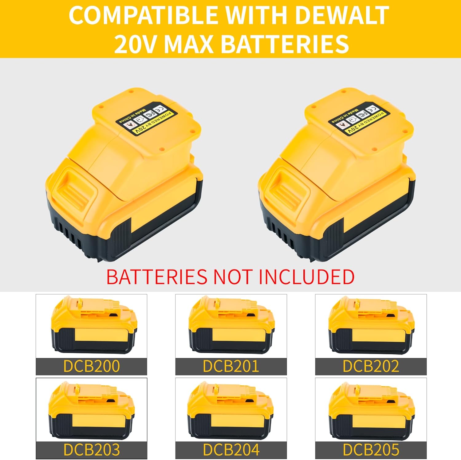 Battery Adapter for Star Link Mini Compatible with Dewalt 20V Battery, Power Adapter Converter to Starlink Mini DC 18AWG 3.28FT Power Cable Plug and Play, Yellow (Tool Only)