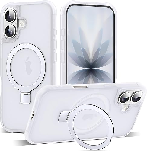 Miniatura 165 de Funda de grado militar compatible con iPhone 14 Plus de 6.7 pulgadas, con soporte magnético invisible tipo anillo, compatible con MagSafe y gran