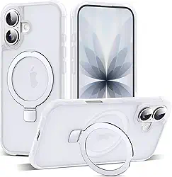 Capa compatível com iPhone 2025 com suporte magnético invisível de anel de vedação de grau militar para iPhone 2025 6,1 polegadas [compatível com Mag-Safe] [ótima sensação de aderência