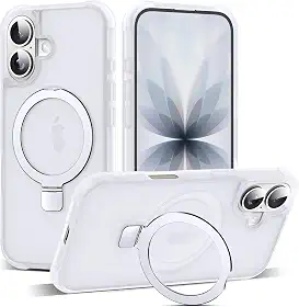 Capa compatível com iPhone 2025 com suporte magnético invisível de anel de vedação de grau militar para iPhone 2025 6,1 polegadas [compatível com Mag-Safe] [ótima sensação de aderência