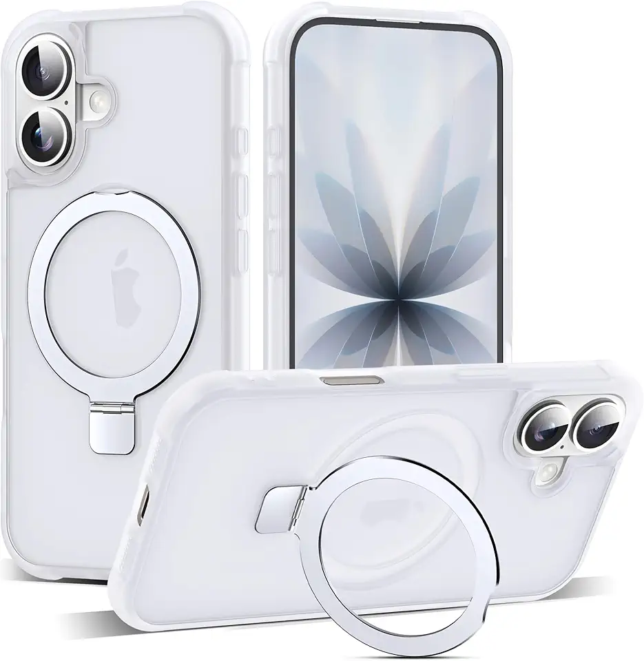 Capa compatível com iPhone 2025 com suporte magnético invisível de anel de vedação de grau militar para iPhone 2025 6,1 polegadas [compatível com Mag-Safe] [ótima sensação de aderência