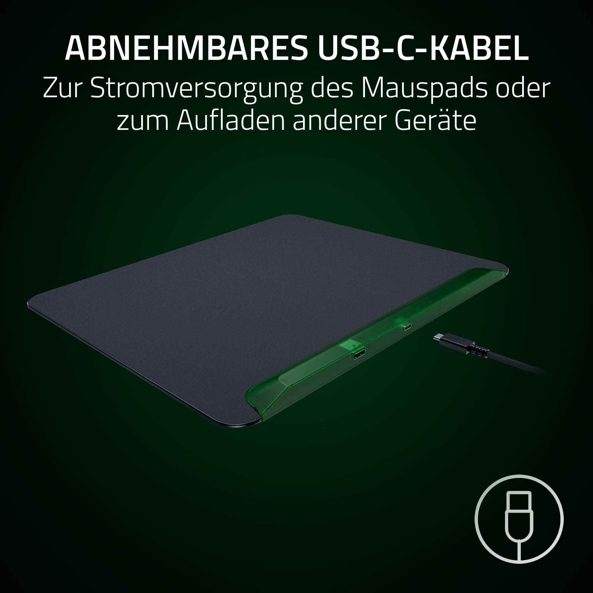 Razer Firefly V2 Pro Phantom Green Edition - Voll beleuchtete Gaming-Mausmatte mit Chroma RGB (USB 2.0-Hub, mikrotexturierte Oberfläche, rutschfeste Unterlage) Phantom Green