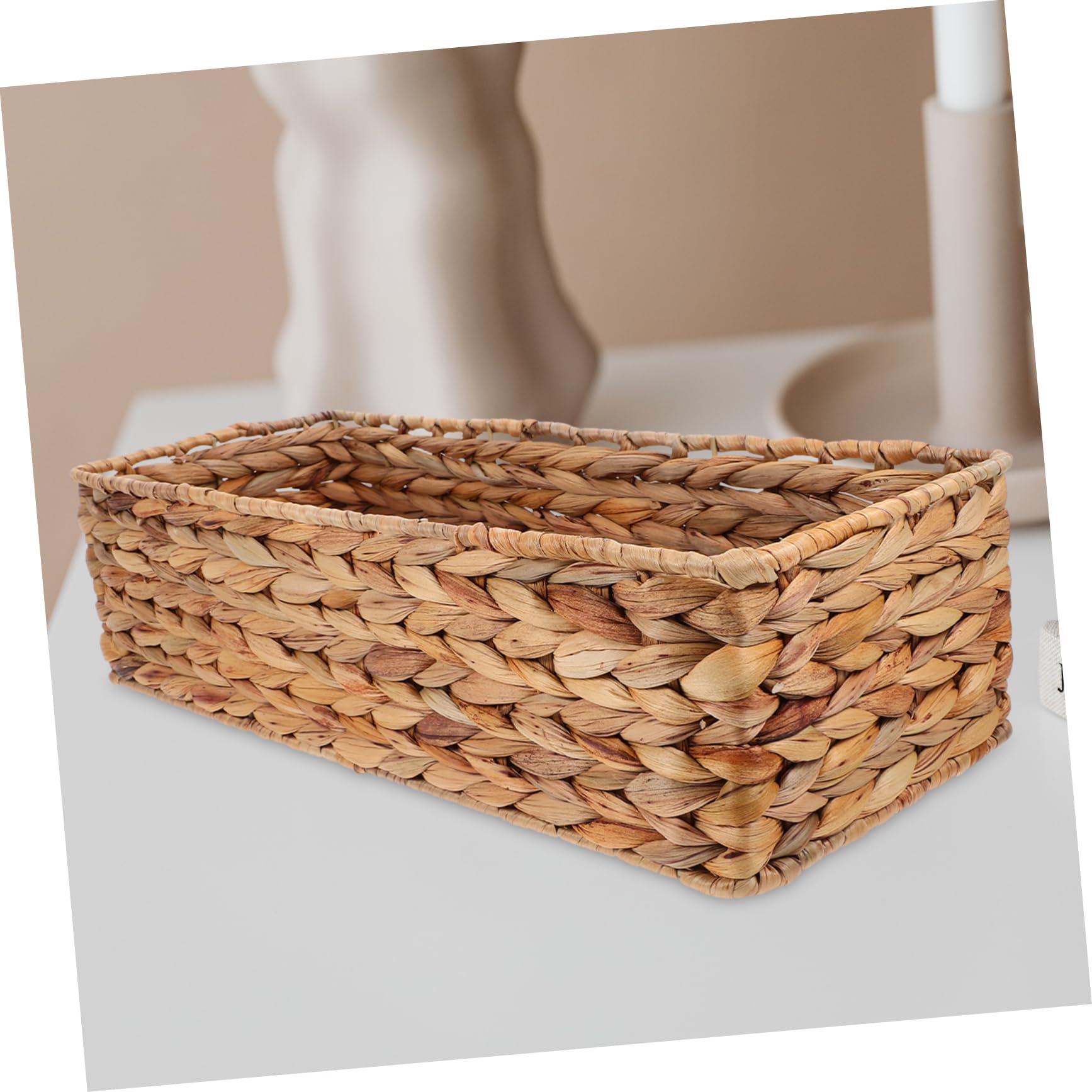 Panier Tressé en Jacinthe D’eau, Grand Format, pour Bureau
