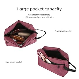 Icramsy Travel Toiletry bag Toiletry bag for women men Hanging Cosmetic bag Travel accessories for Women Men (Purplish red)