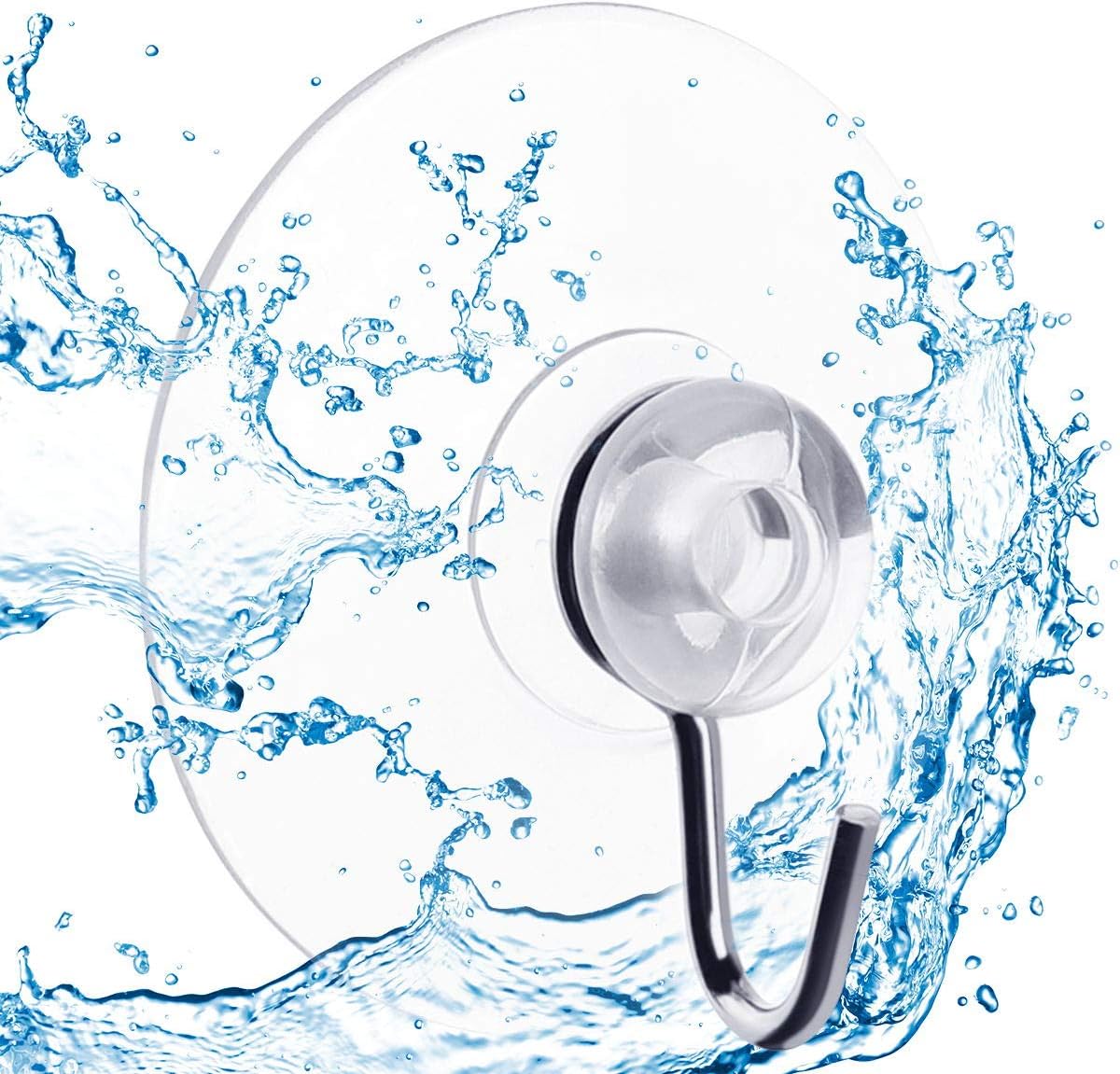 eZAKKA 45mm Suction Cup Hooks, Bathroom Kitchen Wall Window Hook Hanger,16-Pack