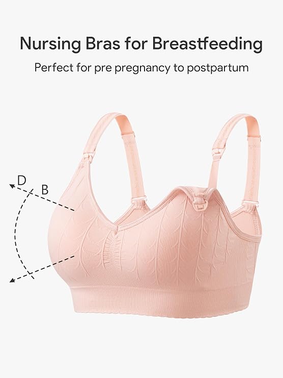 HBselect Nursing Bras for Breastfeeding Maternity Bra Women Seamless Pregnancy Wireless Sleep Bralette with Extra Extenders