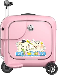 Airwheel SQ3S Kids Electric Suitcase - Pink | 20L Compact Travel Luggage, Motorized Electric Luggage Scooter for Convenien...