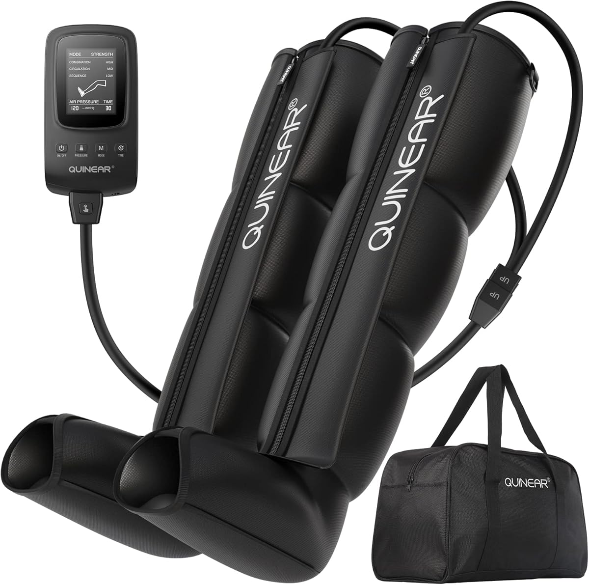 QUINEAR Air Compression Recovery System, Professional Sequential Device for Massage Therapy, Foot and Leg Recovery Boots to Improve Circulation for Athletes, FSA-HSA Eligible (Medium)
