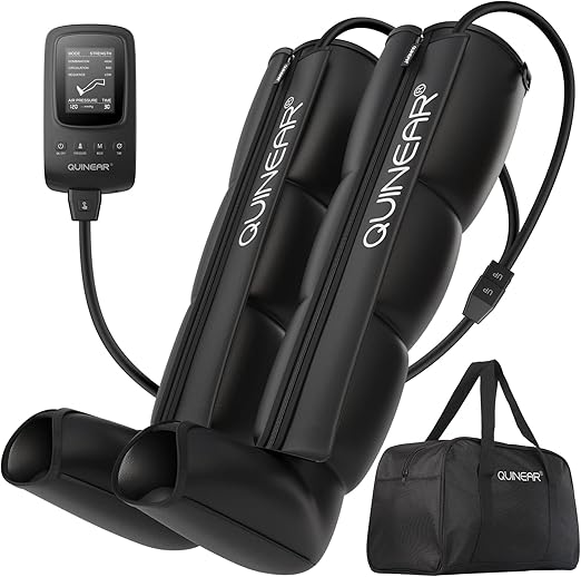 QUINEAR Air Compression Recovery System, Professional Sequential Device for Massage Therapy, Foot and Leg Recovery Boots to Improve Circulation for Athletes, FSA-HSA Eligible (Medium)