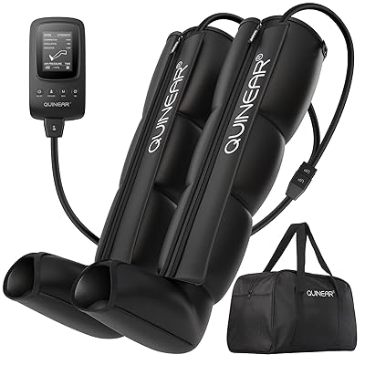 QUINEAR Air Compression Recovery System, Professional Sequential Device for Massage Therapy, Foot and Leg Recovery Boots to Improve Circulation for Athletes, FSA-HSA Eligible (Medium)