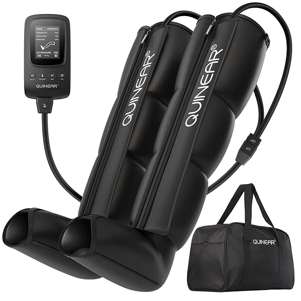 QUINEAR Air Compression Recovery System, Professional Sequential Device for Massage Therapy, Foot and Leg Recovery Boots to Improve Circulation for Athletes, FSA-HSA Eligible (Medium)