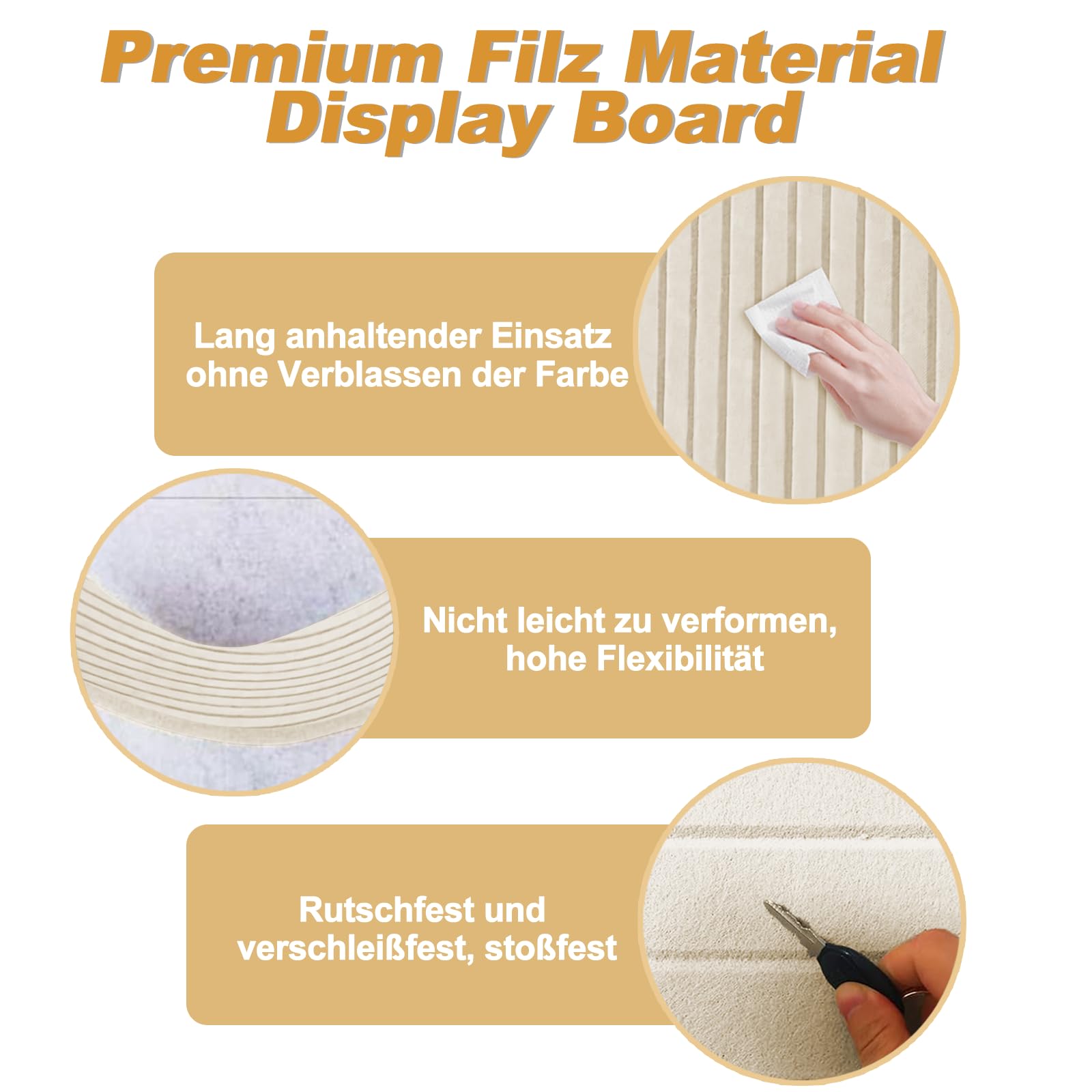 Duża filcowa tablica do przypinania, samoprzylepna, 90 x 60 cm – dekoracyjna tablica do przypinania z filcu z 35 pinezkami o grubości 0,9 cm, nowoczesna tablica do przypinania bez wiercenia, nadaje