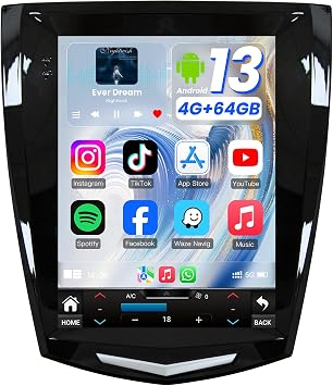 [8Core 4G+64G] Car Radio for Cadillac ATS XTS SRX CTS 2013-2018 9.7" HD Touch Screen Stereo Replacement with Wireless Carplay Android Auto 5GWiFi GPS Bluetooth FM AM DSP RDS SWC Backup Camera