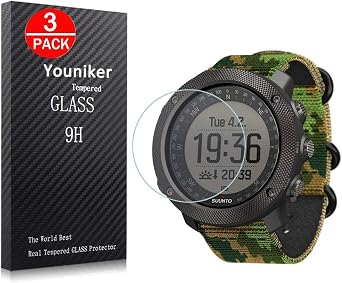 3 Pack For Suunto Traverse Alpha Screen Protector Tempered Glass For Suunto Traverse Alpha Smart Watch Screen Protectors Foils Glass 9H 0.3MM,Anti-Scratch,Bubble Free