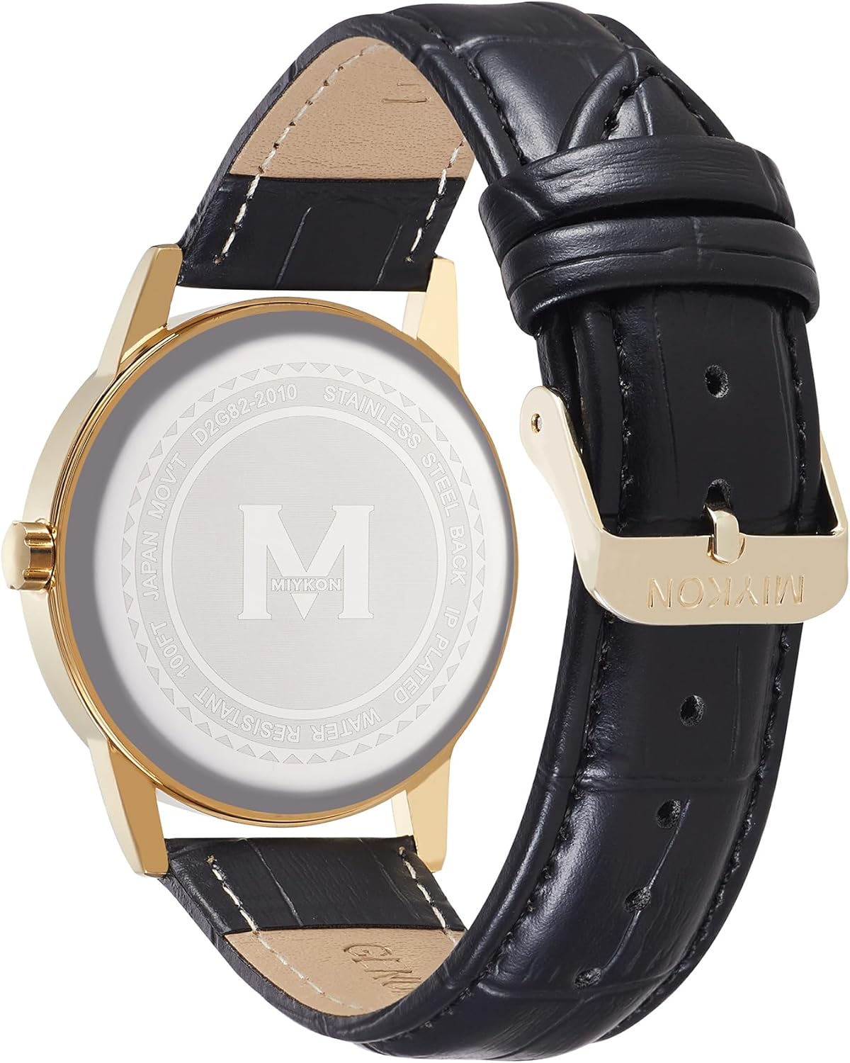 Miykon Casual Analog Watches for Men - Minimalist Easy Reader Mens Dress Watches with Genuine Leather Strap - Ion Polished, Scratch Resistant Glass, Japanese Quartz, Waterproof to 100ft