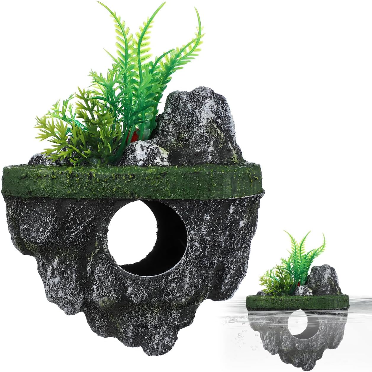 balacoo Floating Stone Aquarium Decoration, Realistic Rock Fish Tank Ornament, Floating Fish Hideout Cave for Aquascaping, Resin Landscaping Decor, 6. 29 X 4. 72 X 3. 14 Inch