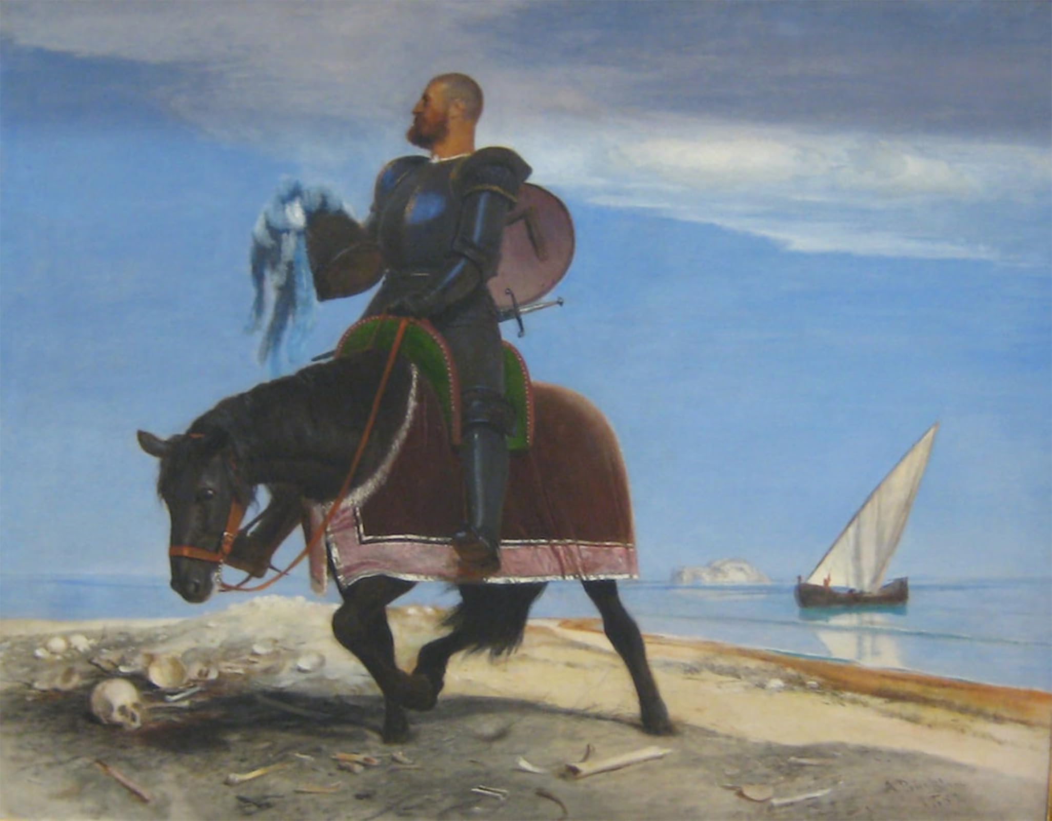ARTXLXXBN Famous Print Painting Colorful Art Print l'avventuriero Arnold Bòcklin Canvas Art Decorations for Home Decor 60x90cm