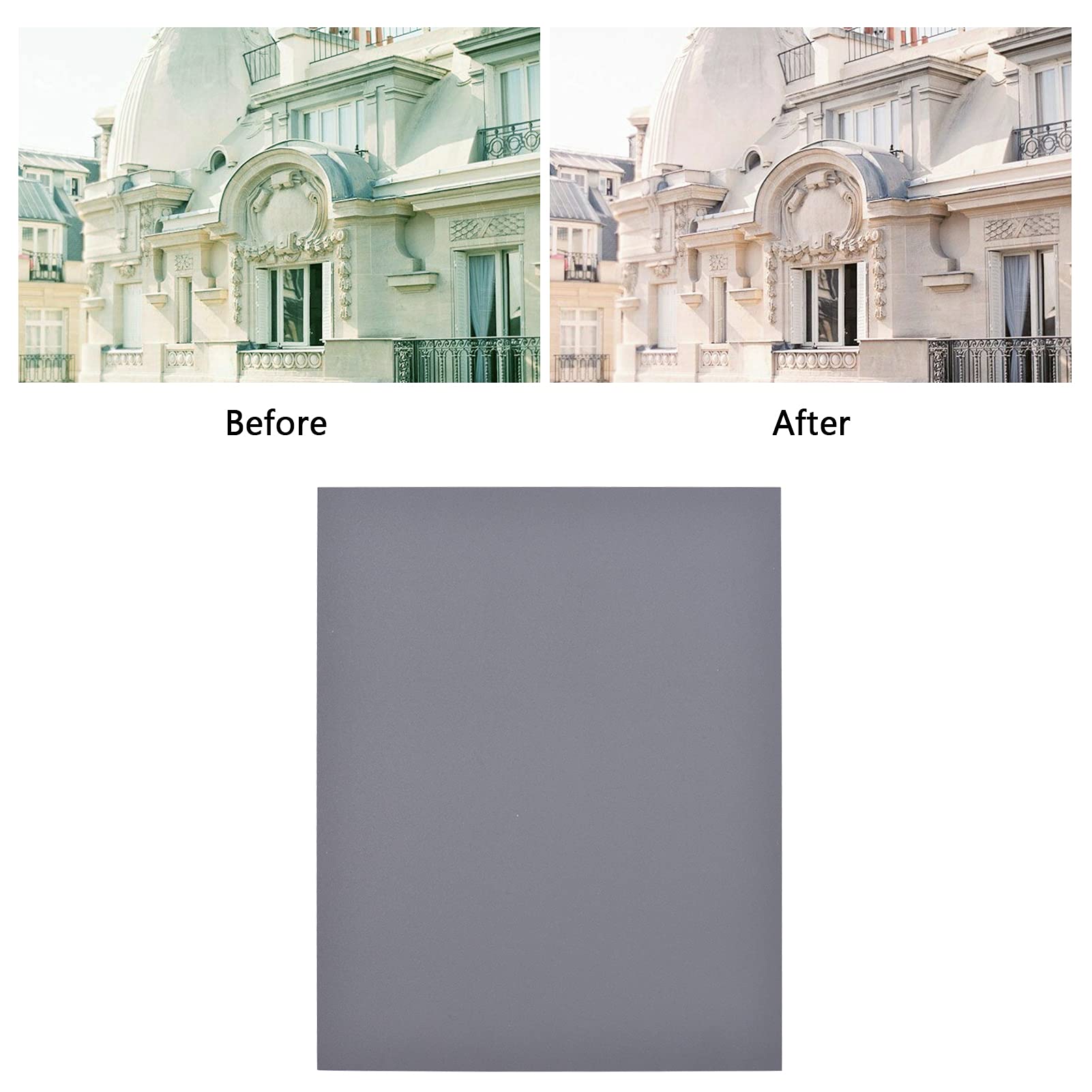 Hanzete 25 * 20 cm di grandi dimensioni carta per il bilanciamento del bianco + set di carte grigie 18% di esposizione per fotografia digitale, film, fotografia video
