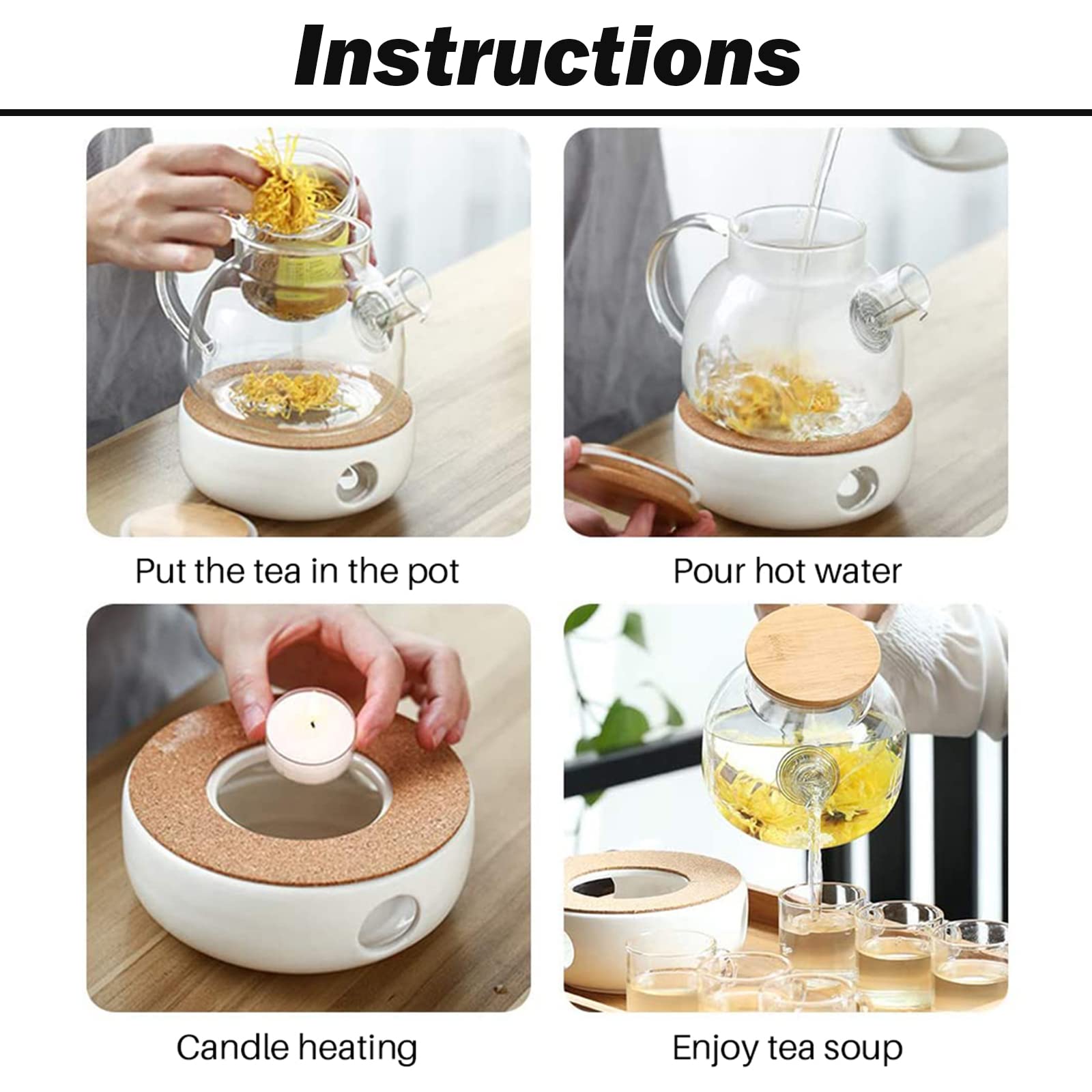 Stövchen Für Teekanne - Weißes Porzellan Mit Hohl Geschnitztem Design