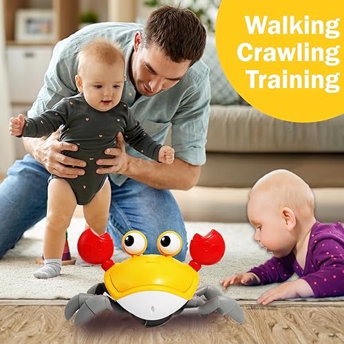 Miniatura 3 de Juguetes de cangrejo para bebés, juguete interactivo para caminar, bailar, cangrejo, con música, detección de escape, lindo cangrejo, tiempo de