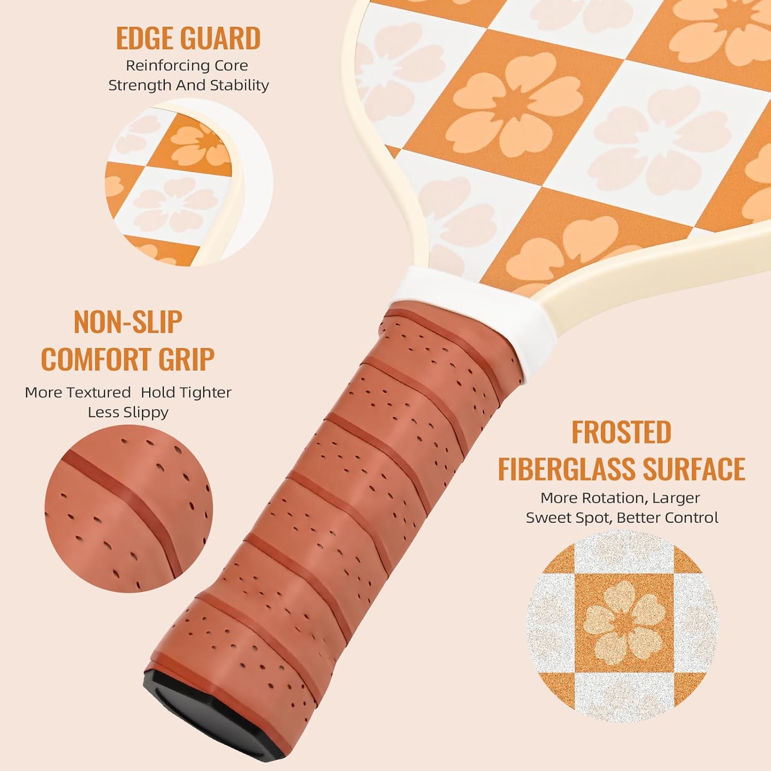 Pickleball Paddles Set of 2 | 4 Pickleball Rackets, USAPA Approved Pickleball Set, Fiberglass | Carbon Fiber Surface & 13 mm PP Honeycomb Core,4 Indoor & Outdoor Pickle Balls - Image 5