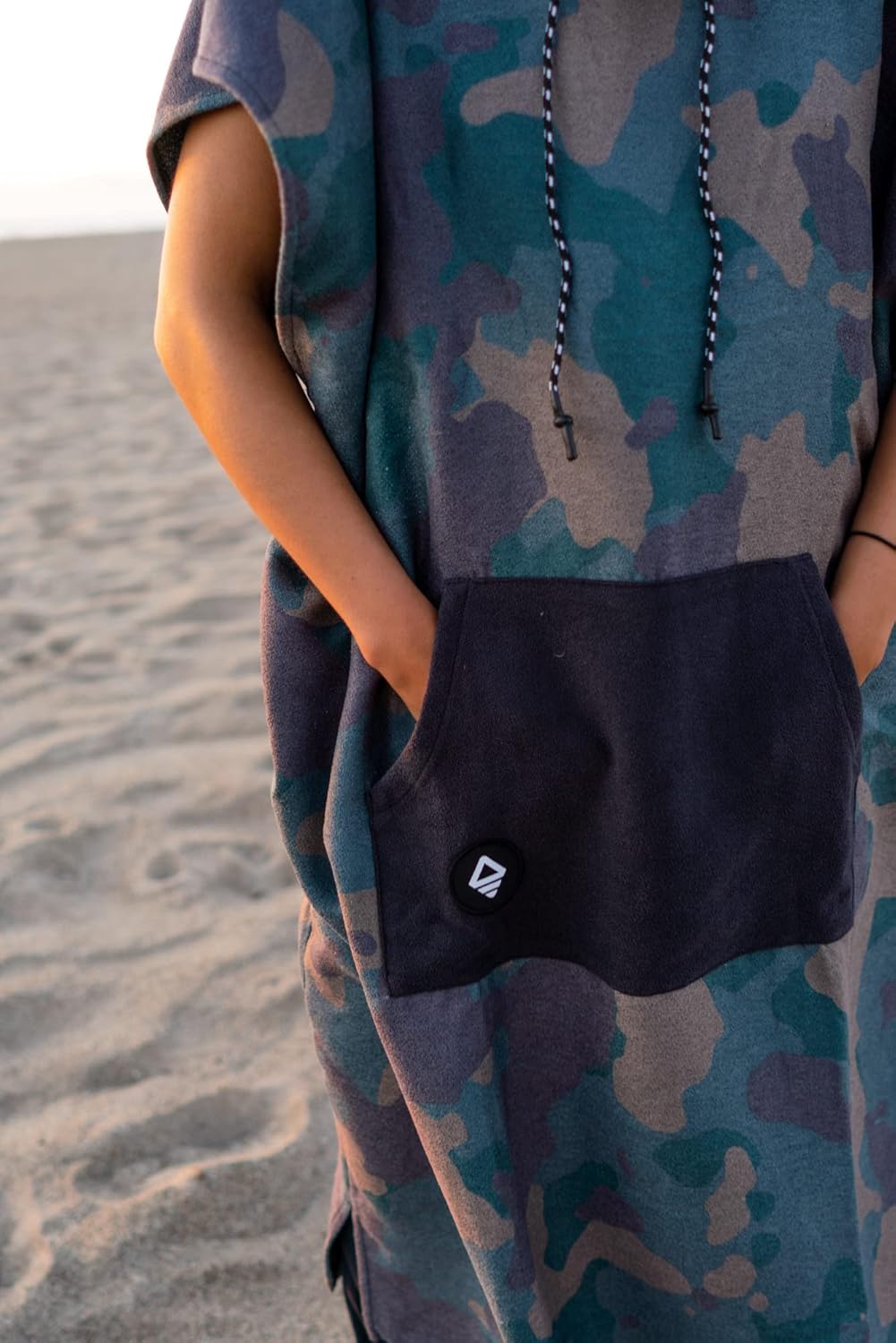 Nomadix Changing Poncho - Quick Dry & Absorbent Hooded Surf & Swim Poncho - Sewn Sides for Private Changing - Front Pocket Storage - Made from Post-Consumer Recycled Materials - Image 9