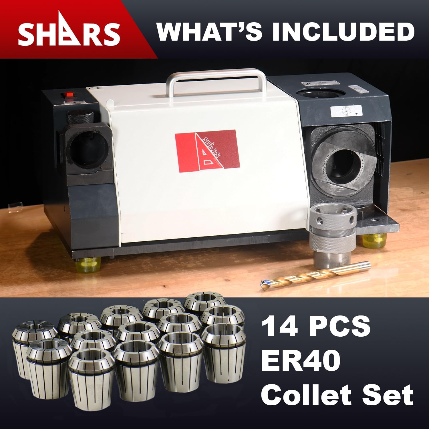 Shars DG1326 1/2" - 1-3/16" Precision Drill Sharpener 95°-135° Drill Point Angle 101-1039 R]
