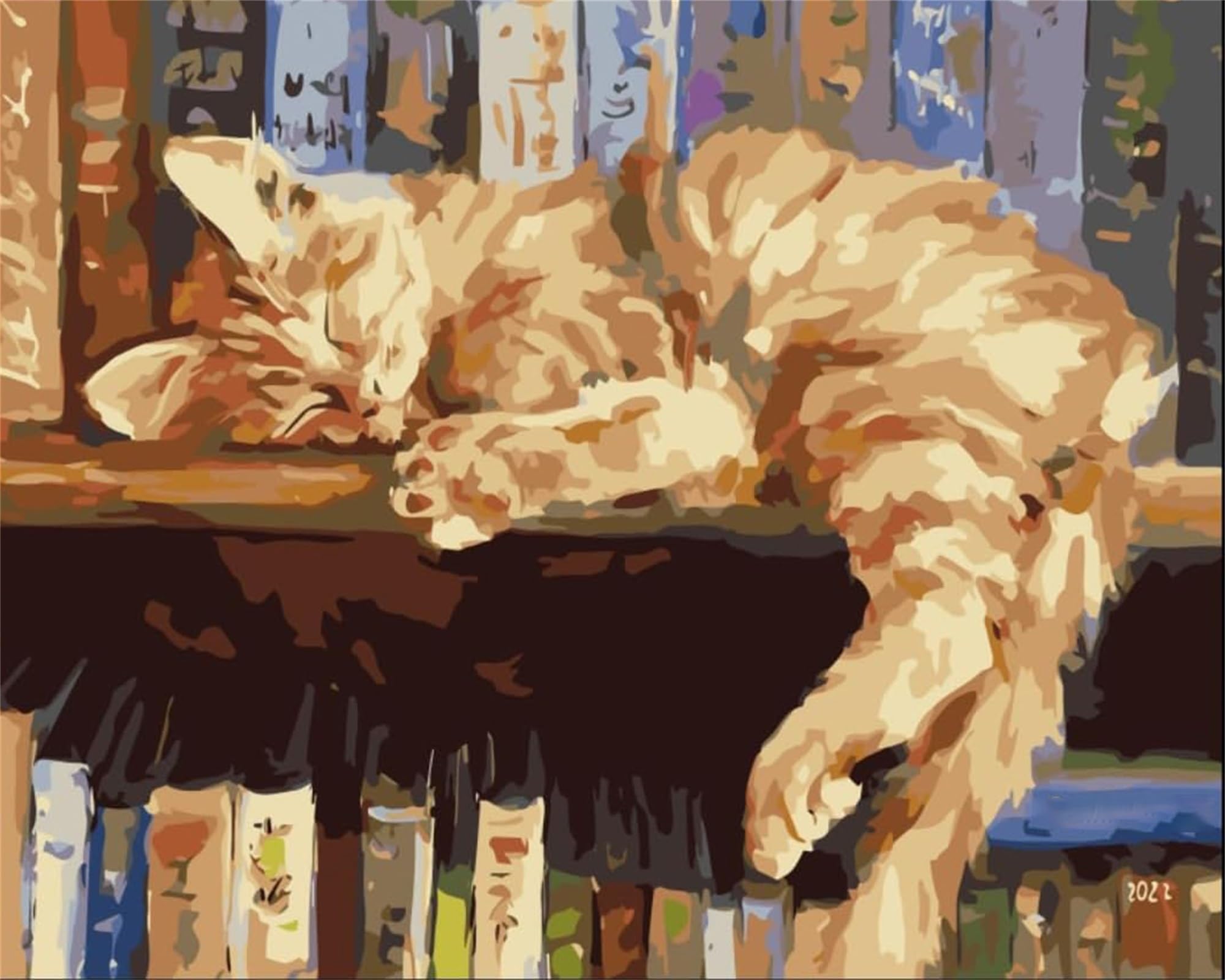 Wujiej Cat Paint By Numbers Kit For Adults,Diy Painting Kits On Canvas, Color By Numbers,Large Adult Paint By Number For Gifts,Home Wall Decor (Cat)