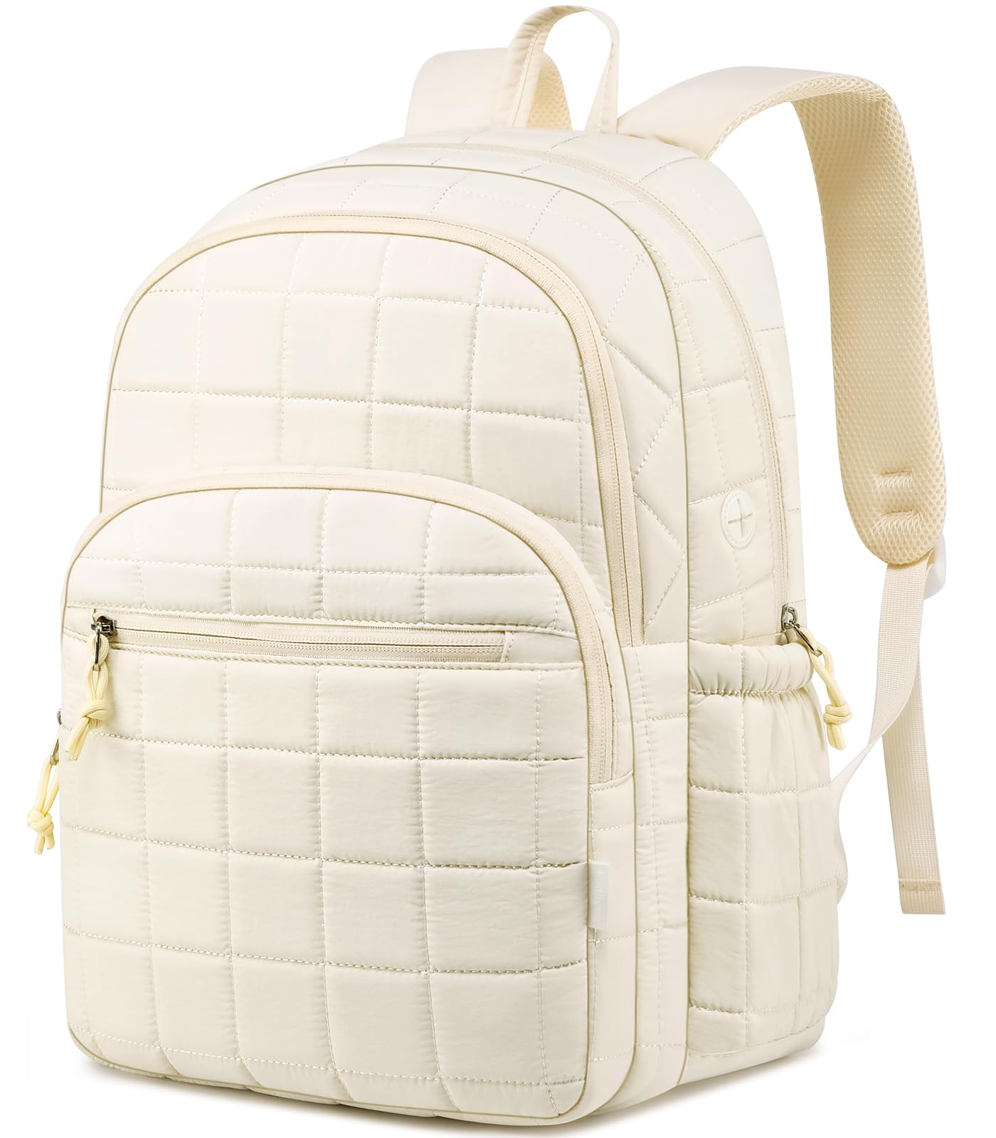 kadilong Laptop Backpack for Women College Travel,Quilted Daypack Bookbag for School Teen Girls Mochilas Mujer,Beige : Electronics