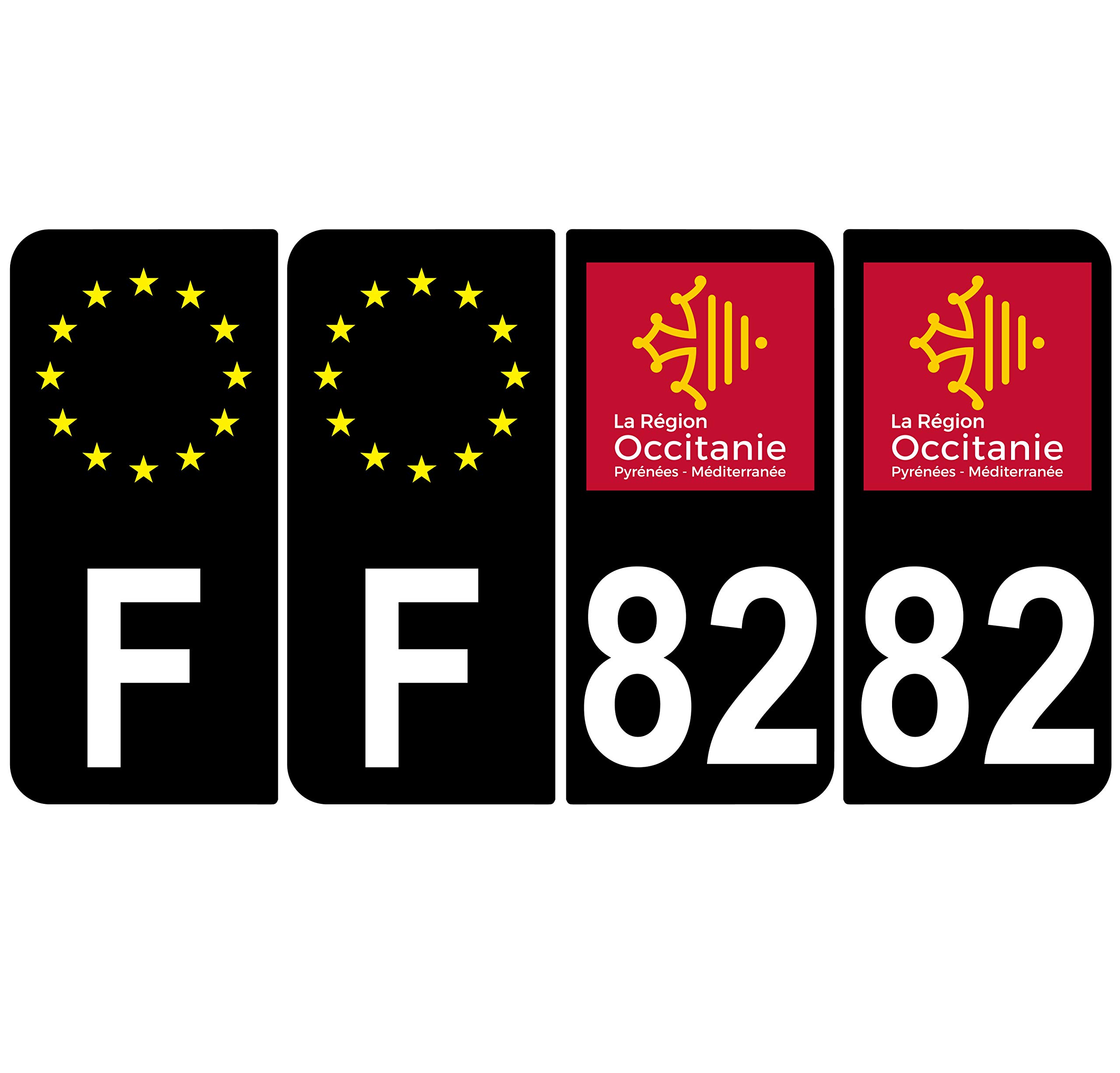 2 Stickers Pour Plaque D'immatriculation Auto, 82 Blason Du Tarn Et Garonne - - The Little Boutique