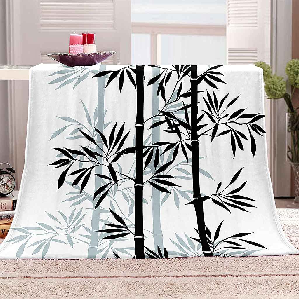 Couverture canapé bambou noir en flanelle 150x200 pour vos soirées cocooning