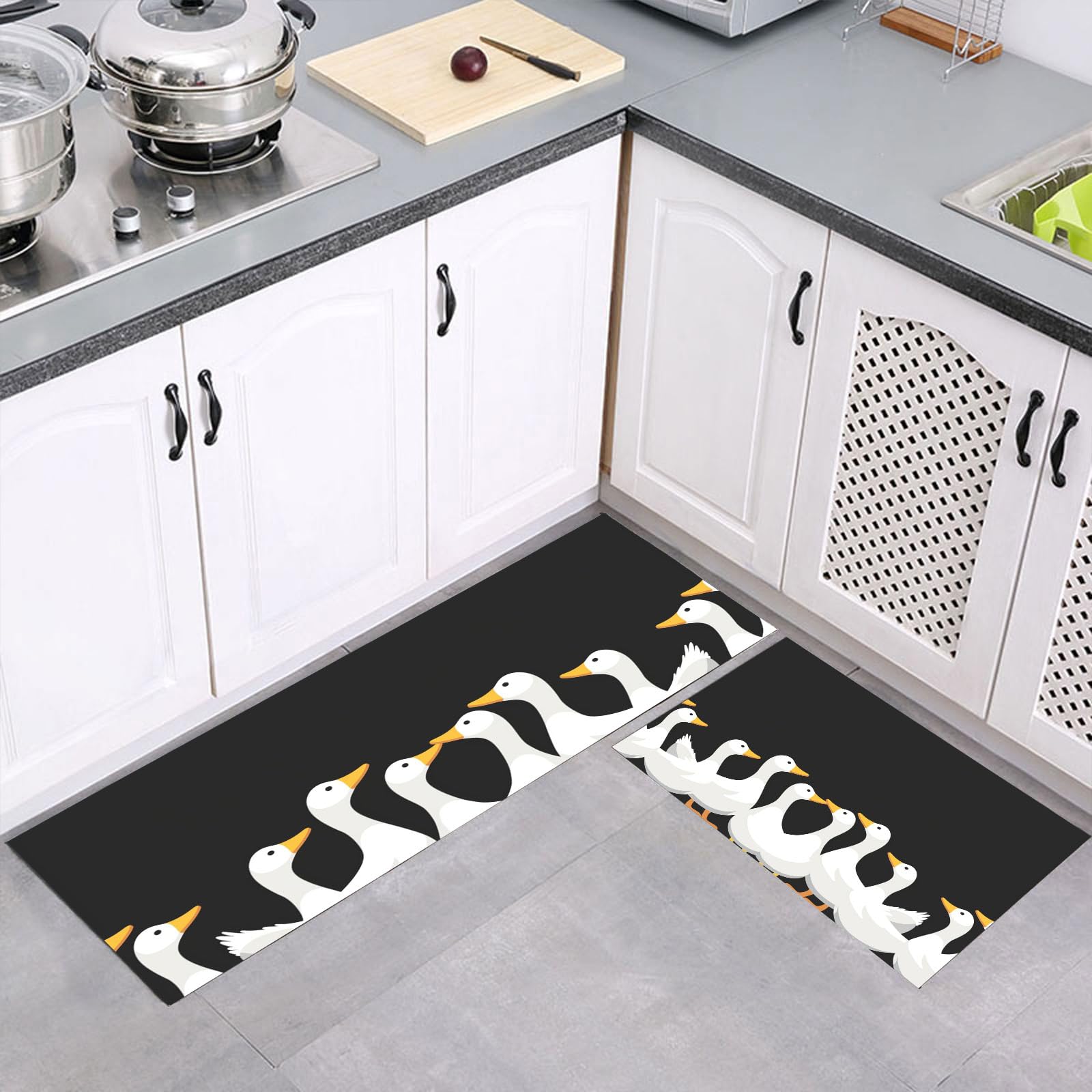 Alfombras de cocina antideslizantes con diseño de pato para un suelo cómodo y alegre en tu hogar
