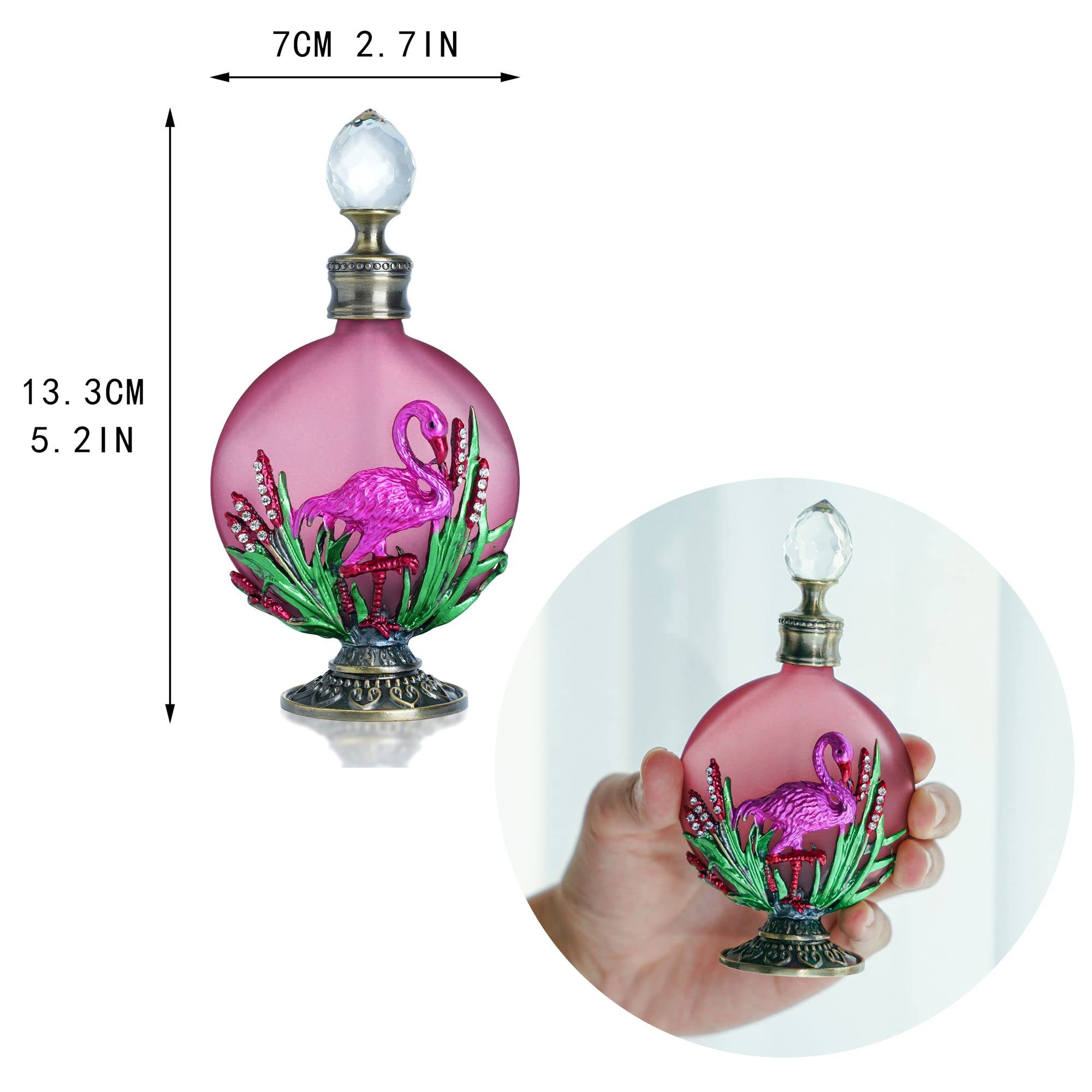 Amazon.co.jp: ピンクフラミンゴ ヴィンテージ香水ボトル 詰め替え可能