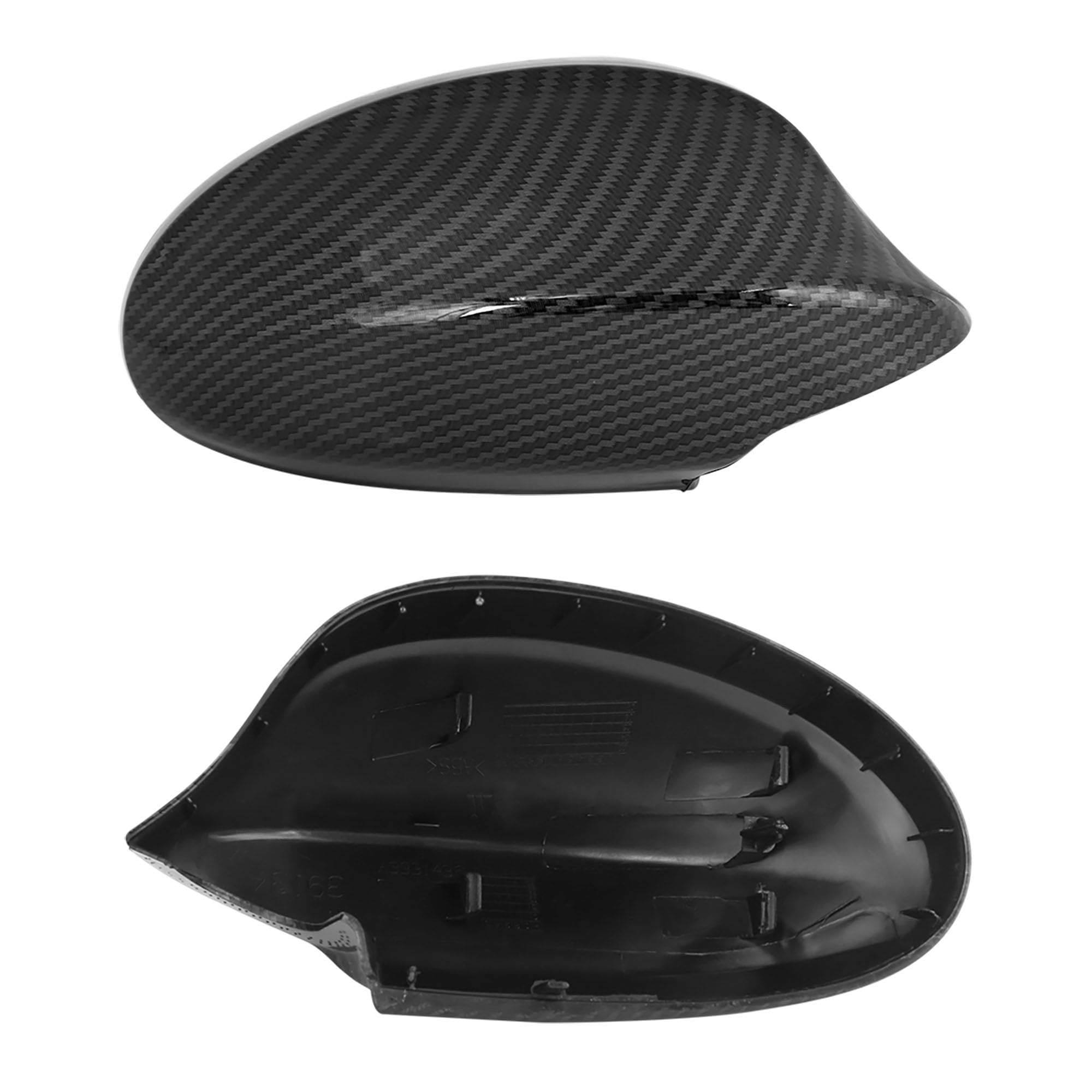 X AUTOHAUX Paire de coques de rétroviseur extérieur en fibre de carbone pour BMW Série 3 E90 E91 325i 328i 330i Berline 2005-2008