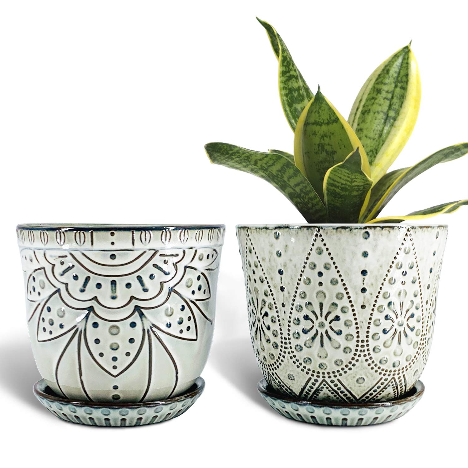 Vaso Geometrico In Ceramica Verde – 15,2 Cm, Con Foro Di Drenaggio E Tappo In Gomma, Per Interni/esterni