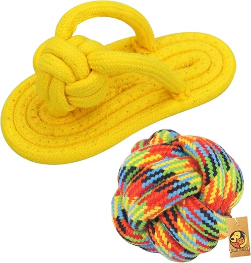 Foodie Puppies Interactive Durable Cotton Rope Toys for Dog Chew Teething Training Playing Combo Toys for Puppies (Cotton ...