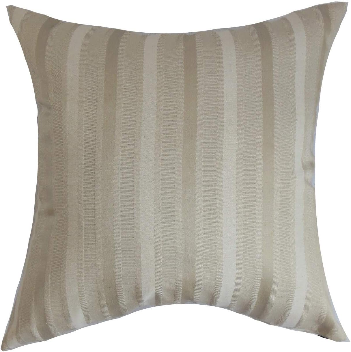 The Pillow Collection Giroflee Stripes Down Fill Throw Pillow Linen 18Inch Medium