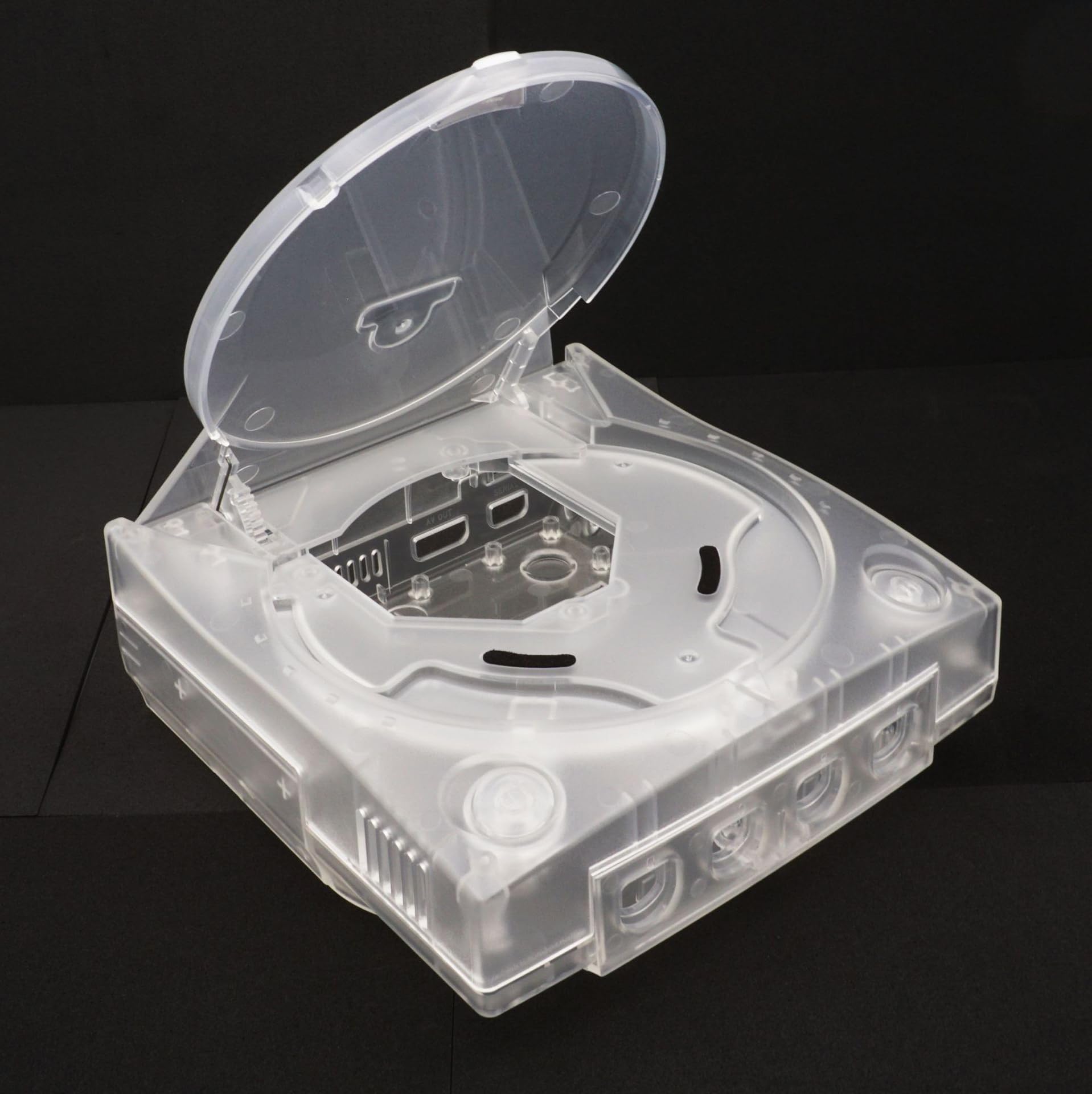 Funda de repuesto para Dreamcast DC, carcasa de plástico translúcido, funda protectora para consola de juegos Dreamcast DC Retro Vdeo (blanco transparente)