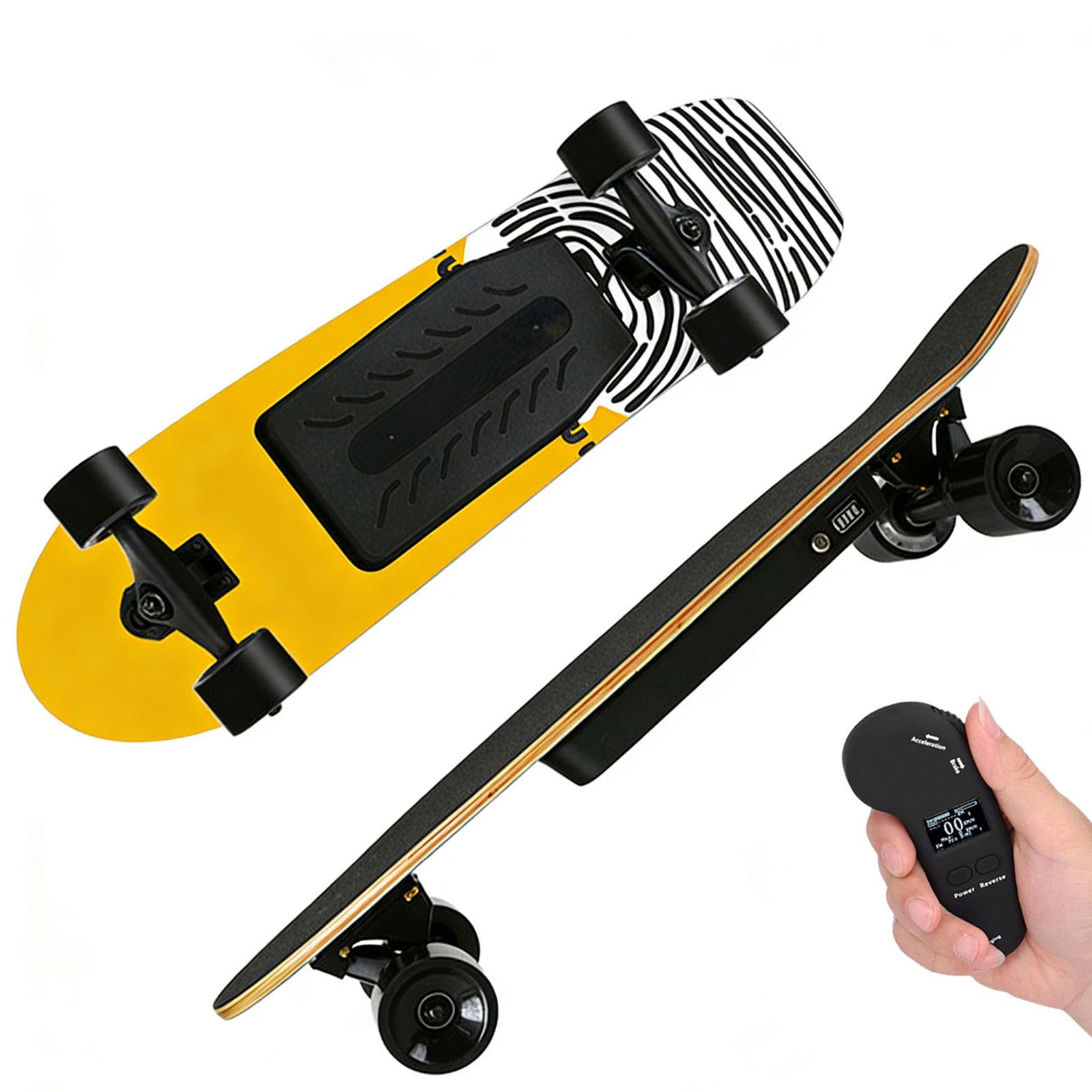 Elektrisches Skateboard, elektrisches Longboard, 7-lagiges ahorn-komplett-Carving-surf-Skateboard,reaktionsschnelle und wendige achsen für Campus- und stadtfahrten