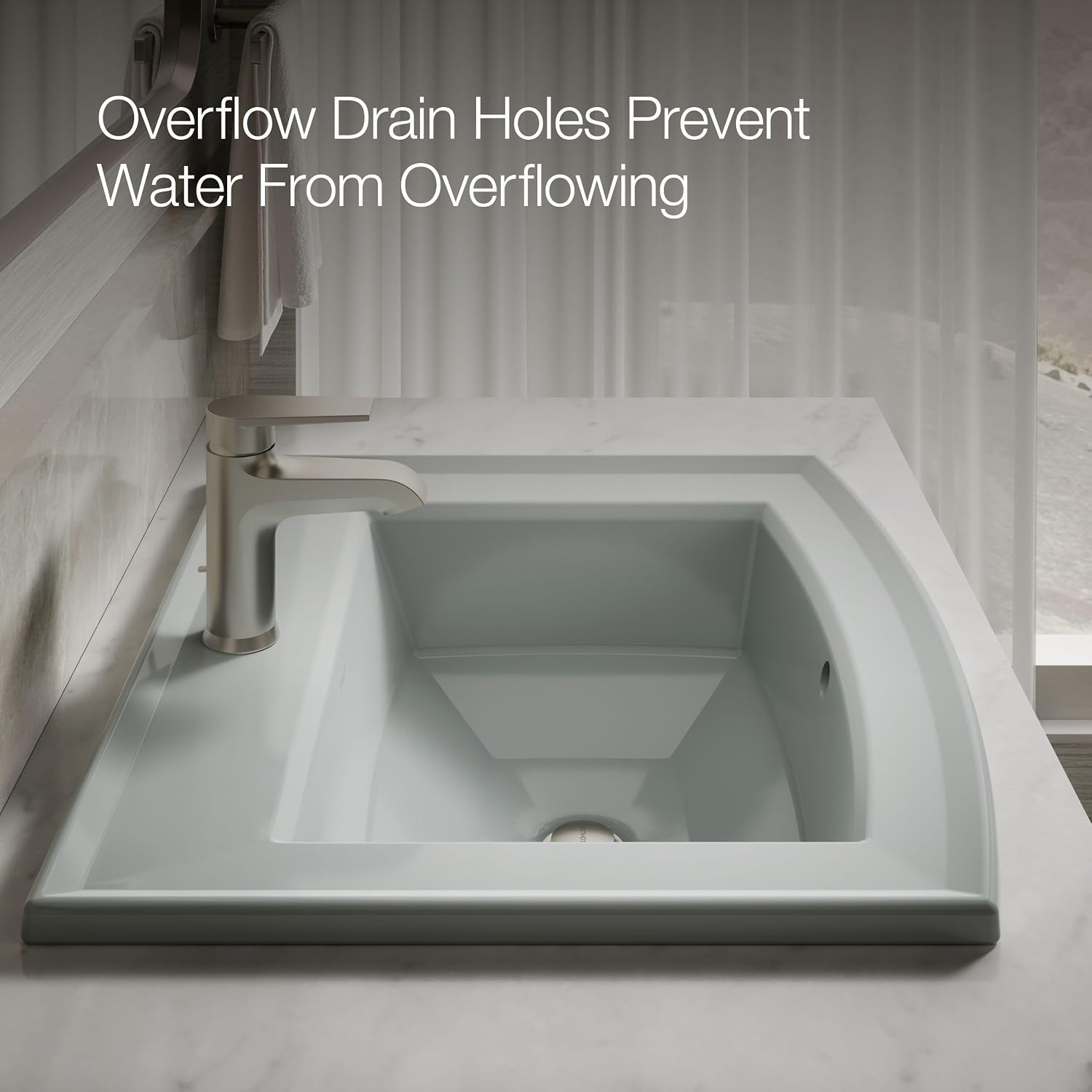 Kohler 2356-1-95 Archer® 22-3/4" rectangular drop-in bathroom sink, Ice Grey