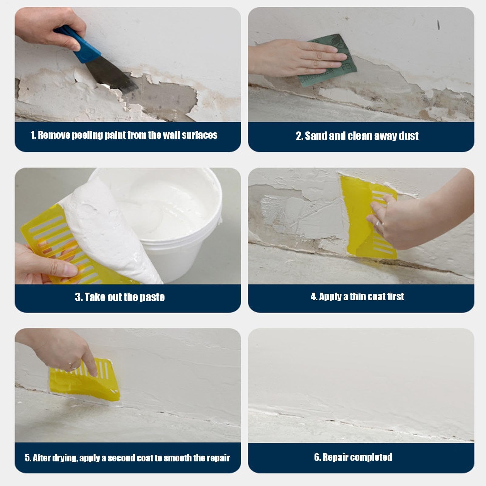 Flick- und Ausbesserungs-Set 600g Rissreparatur Spachtelmasse Inklusive