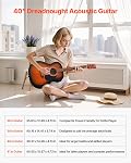 VEVOR Dreadnought Acoustic Guitar, 40 in, 6-String Sunburst Solid Top Guitar, Beginner Bundle with Gig Bag, Tuner, Strap, Steel Strings, Picks, Capo, Rosewood Fingerboard, for Adults, Skilled Players